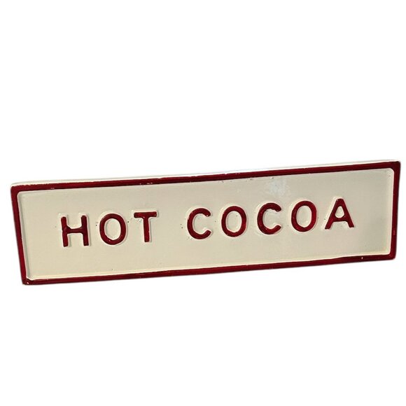 Magnolia Hearth & Hand Metal "Hot Cocoa" sign 11" x 3" Easel - Coffee Station - Picture 2 of 8